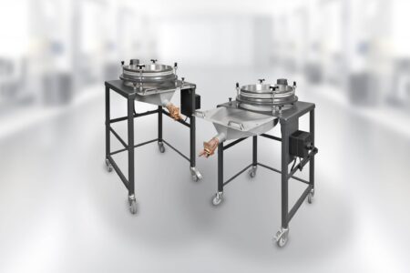 Control screening machine PERFLUX 501 with hopper trough for paint screening