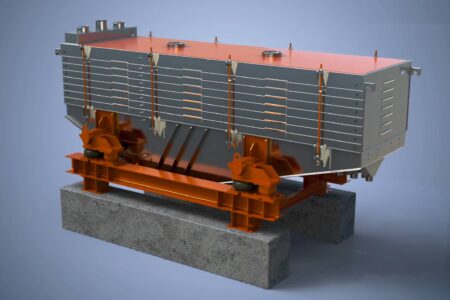 Multi-deck screening machine MHR - Stainless steel version - 3D animation - General view
