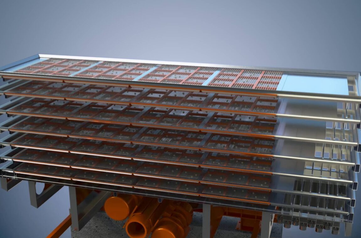 Multi-deck screening machine MHR - 3D Animation - Screen decks