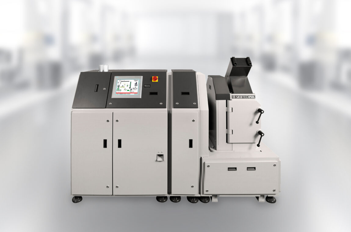 AMP Automatic grinding and pressing plant Front view