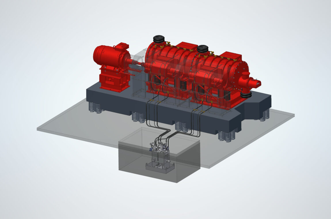3D sketch of the ESM 856 2ks eccentric vibratory mill for grinding wood fibers