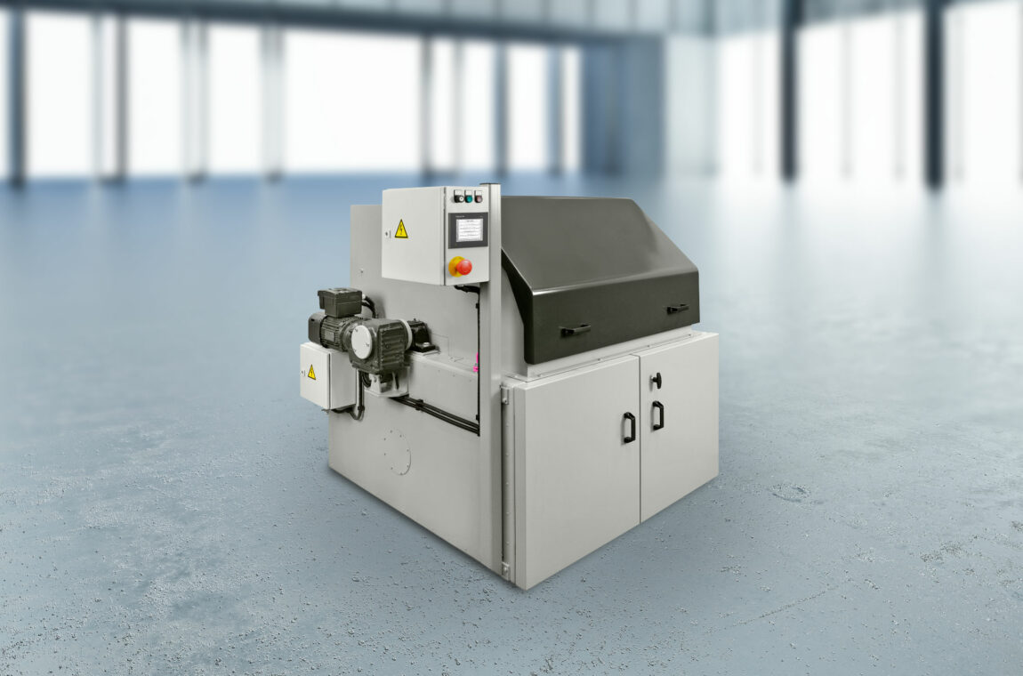 Strength testing drum, closed external view, including control unit and drive