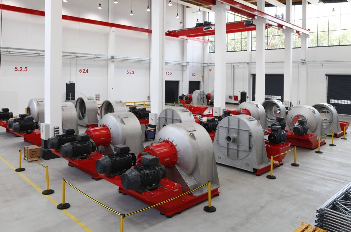 14 STK SIEBTECHNIK TEMA sieve screw centrifuges type CONTURBEX in various stages of completion at the centrifuge technology center in Mülheim an der Ruhr