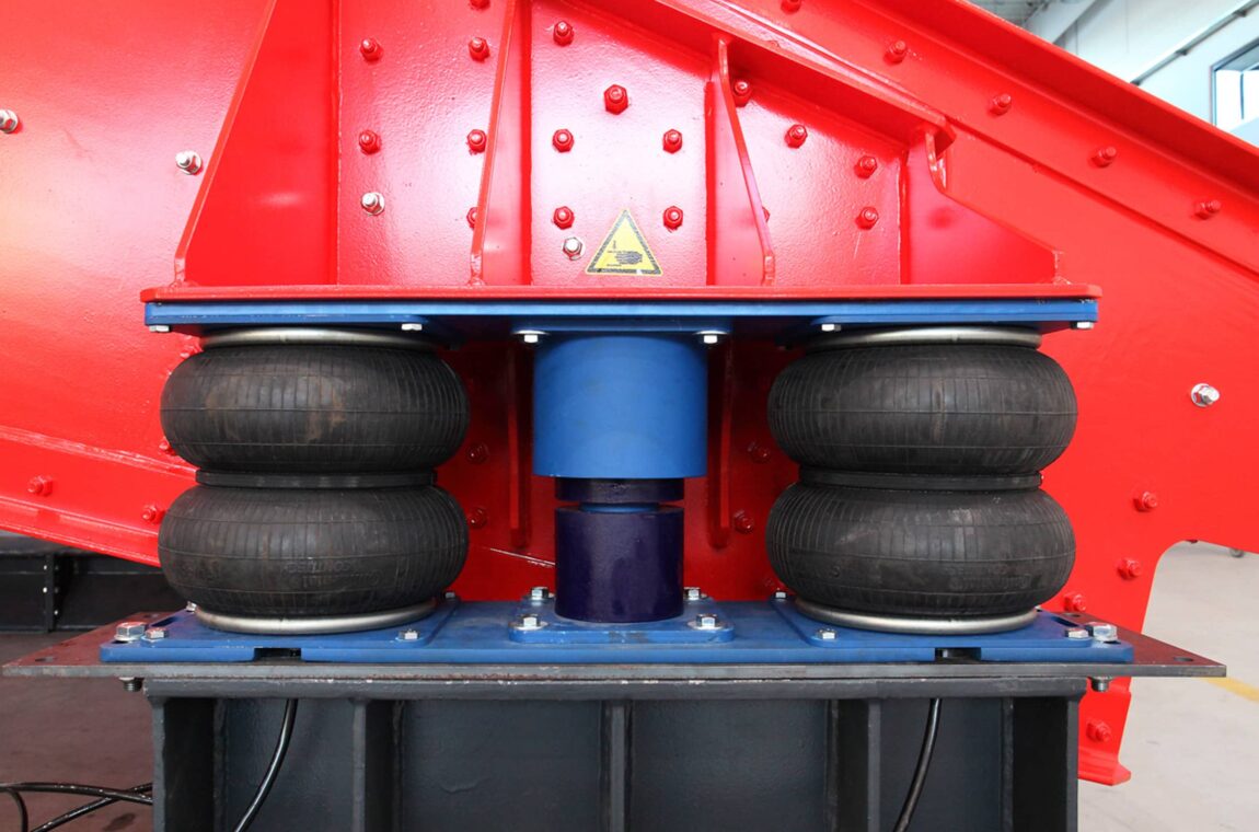 Close-up - Air suspension circular vibratory screening machine - Photo taken during production
