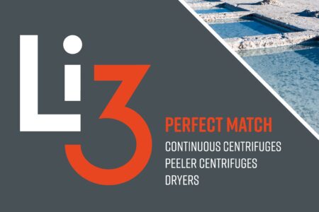 The perfect solution for lithium processing: Continuous centrifuges, peeler centrifuges and dryers from SIEBTECHNIK TEMA