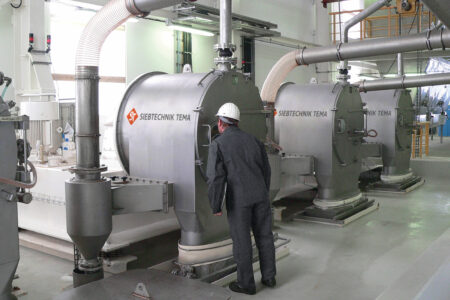 SHS pusher centrifuge in fertilizer production