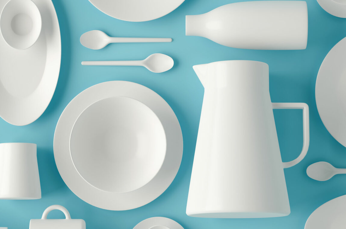 White ceramic tableware